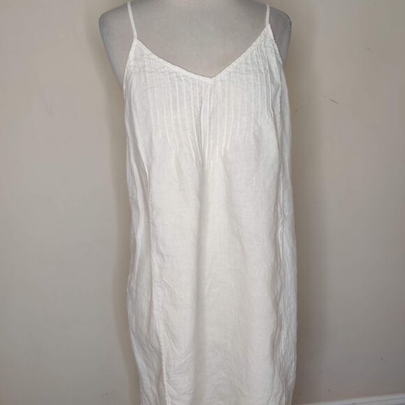 Boden Linen Sleeveless Dress White Tank Dress - Picture 3 of 9